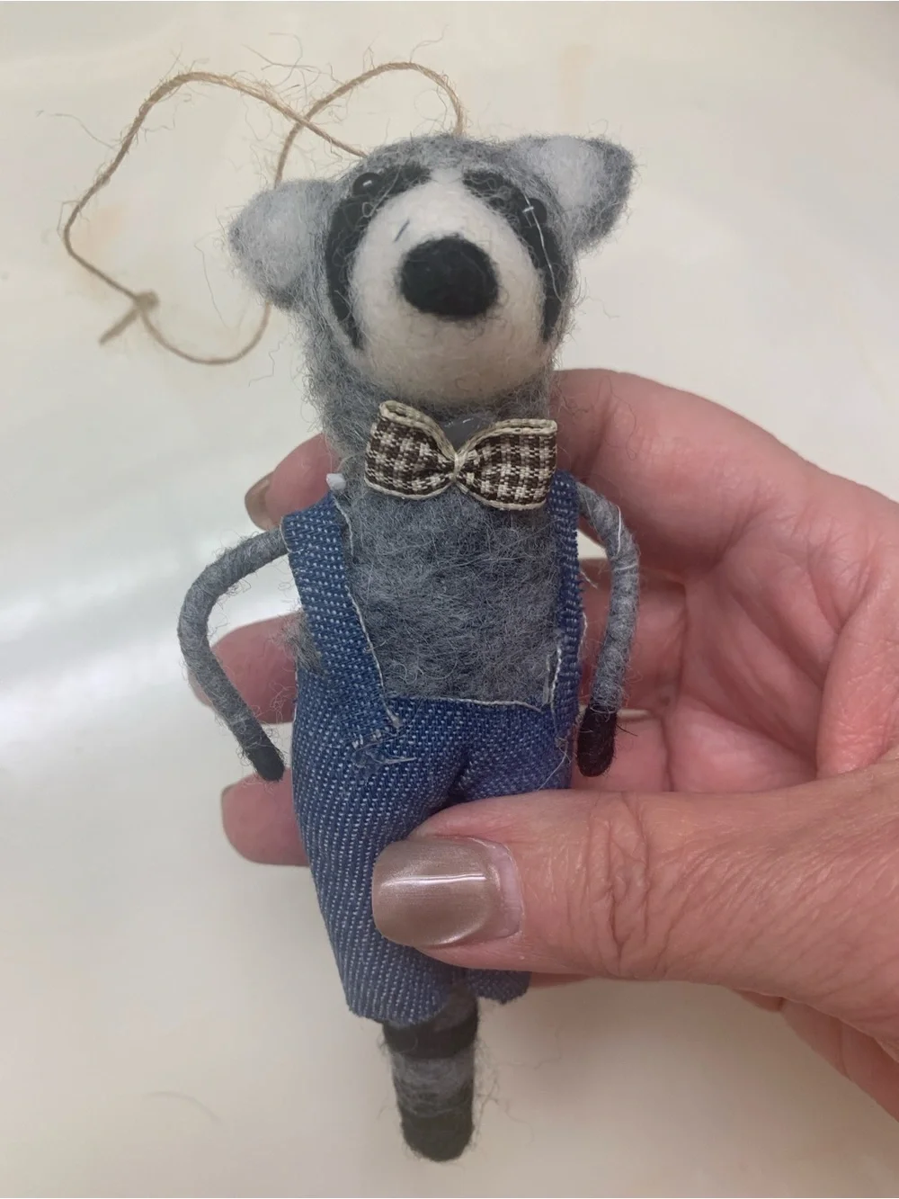 Wool Felt Animal Ornaments - Fox, Skiing Bear, and Raccoon